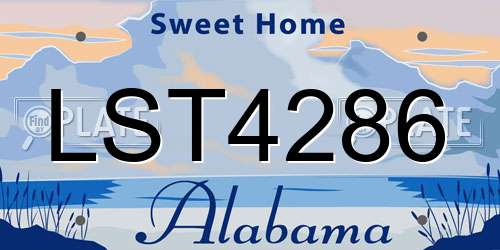 LST4286 Alabama License Plate
