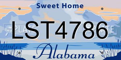 LST4786 Alabama License Plate