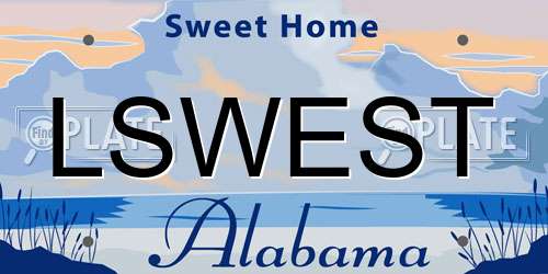 LSWEST Alabama License Plate