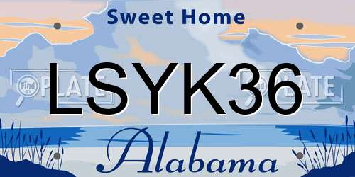 LSYK36 Alabama License Plate