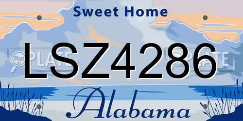 LSZ4286 Alabama License Plate