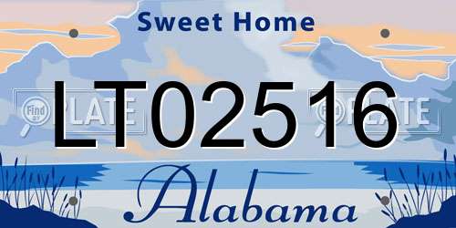 LT02516 Alabama License Plate