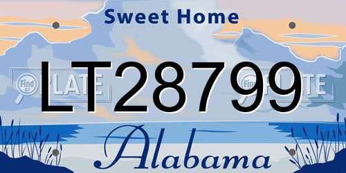 LT28799 Alabama License Plate