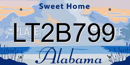 LT2B799 Alabama License Plate