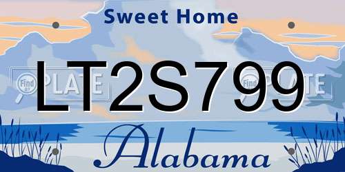 LT2S799 Alabama License Plate