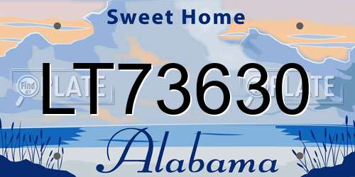 LT73630 Alabama License Plate