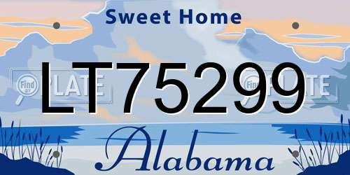 LT75299 Alabama License Plate
