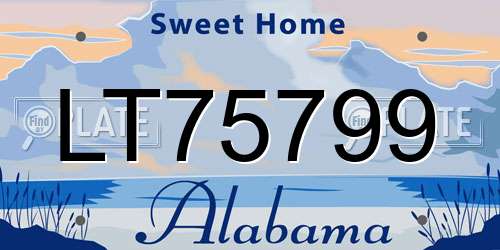 LT75799 Alabama License Plate