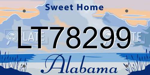 LT78299 Alabama License Plate
