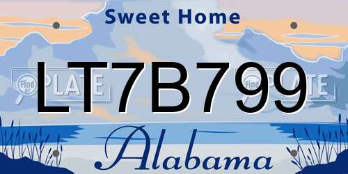 LT7B799 Alabama License Plate