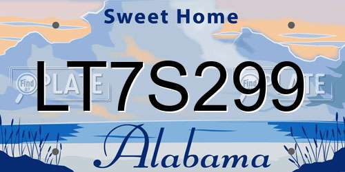 LT7S299 Alabama License Plate