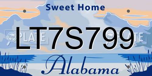 LT7S799 Alabama License Plate