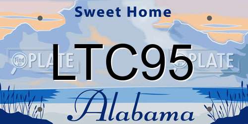 LTC95 Alabama License Plate
