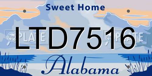 LTD7516 Alabama License Plate