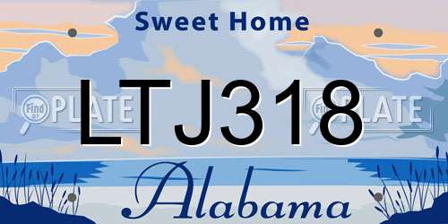 LTJ318 Alabama License Plate