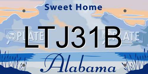 LTJ31B Alabama License Plate