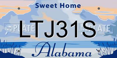 LTJ31S Alabama License Plate