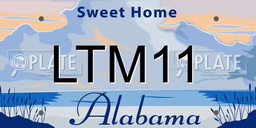 LTM11 Alabama License Plate