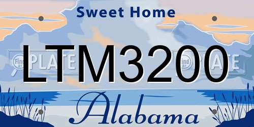 LTM3200 Alabama License Plate