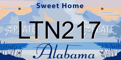 LTN217 Alabama License Plate