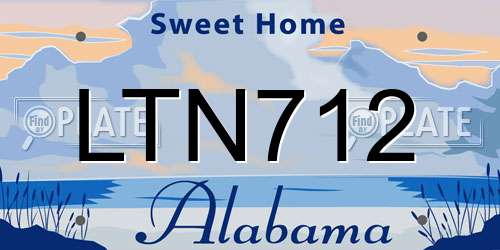 LTN712 Alabama License Plate