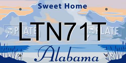 LTN71T Alabama License Plate