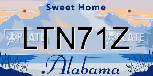 LTN71Z Alabama License Plate