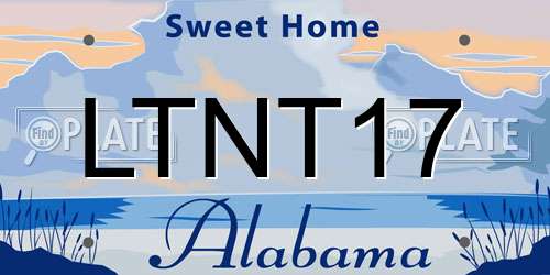 LTNT17 Alabama License Plate