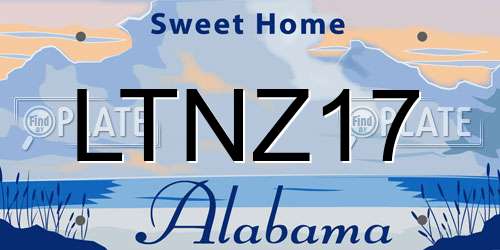 LTNZ17 Alabama License Plate