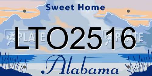 LTO2516 Alabama License Plate