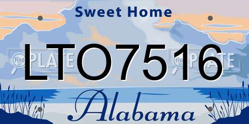 LTO7516 Alabama License Plate