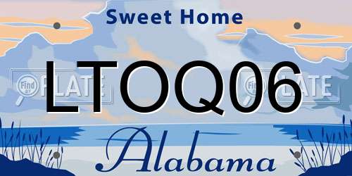 LTOQ06 Alabama License Plate