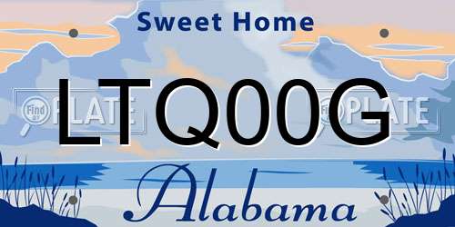 LTQ00G Alabama License Plate