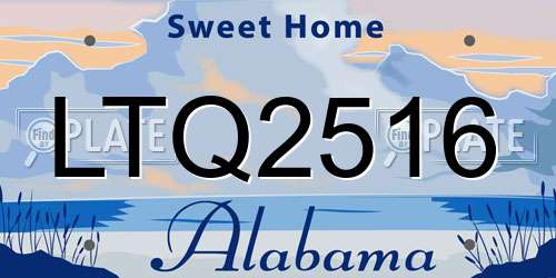 LTQ2516 Alabama License Plate