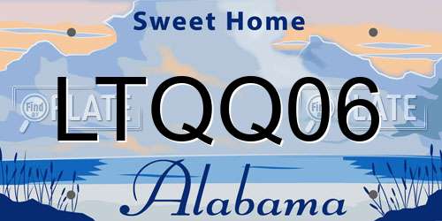 LTQQ06 Alabama License Plate