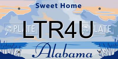 LTR4U Alabama License Plate