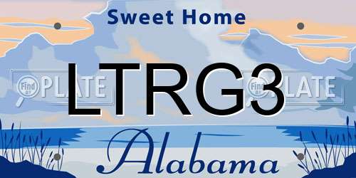 LTRG3 Alabama License Plate