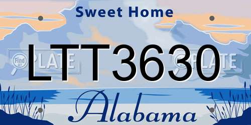 LTT3630 Alabama License Plate