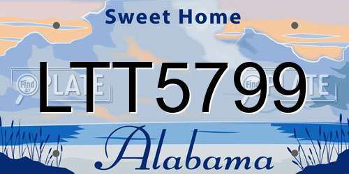 LTT5799 Alabama License Plate