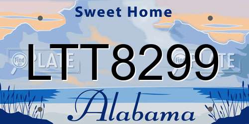 LTT8299 Alabama License Plate
