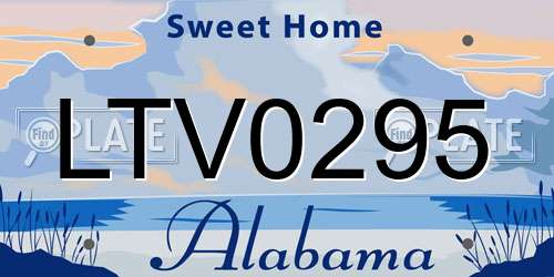 LTV0295 Alabama License Plate