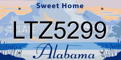 LTZ5299 Alabama License Plate