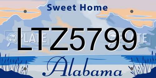 LTZ5799 Alabama License Plate