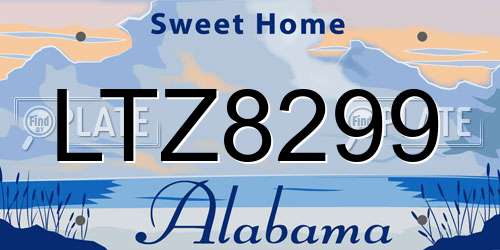 LTZ8299 Alabama License Plate