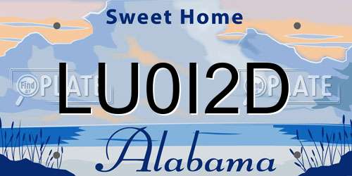 LU0I2D Alabama License Plate
