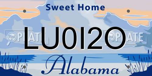 LU0I2O Alabama License Plate