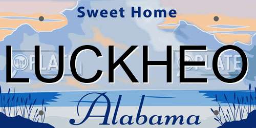 LUCKHEO Alabama License Plate