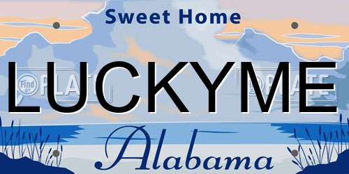 LUCKYME Alabama License Plate