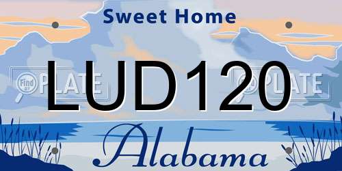 LUD120 Alabama License Plate
