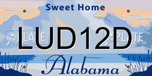 LUD12D Alabama License Plate